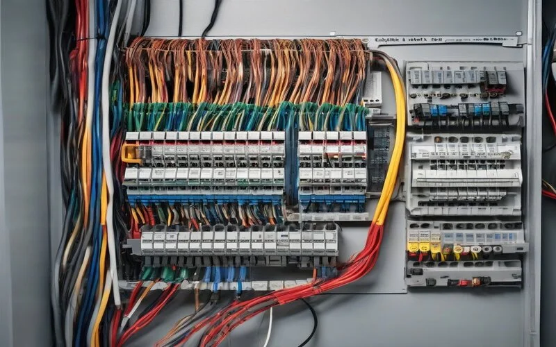 Certified electrician performing electrical repair service in a Dubai home by Builderlines