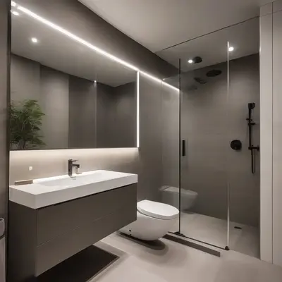 Luxurious frameless shower enclosure with modern design in Al Bateen, Abu Dhabi